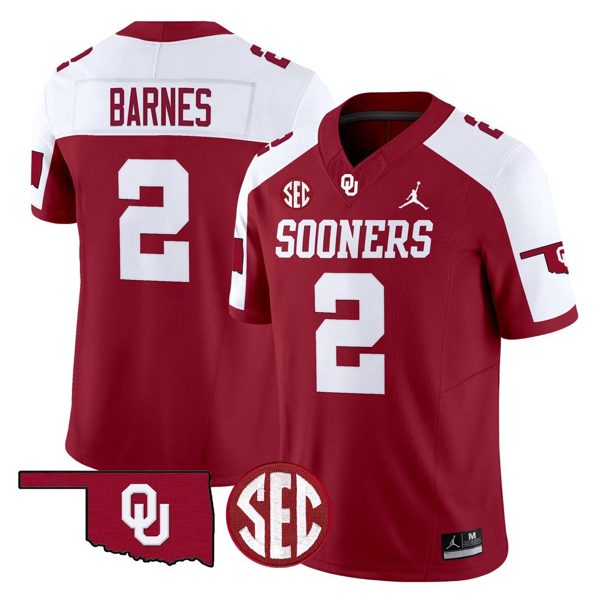 Jovantae Barnes Jersey #2 Oklahoma Sooners 2025 Limited Stitched Alter by My Store NCAA Football Jerseys