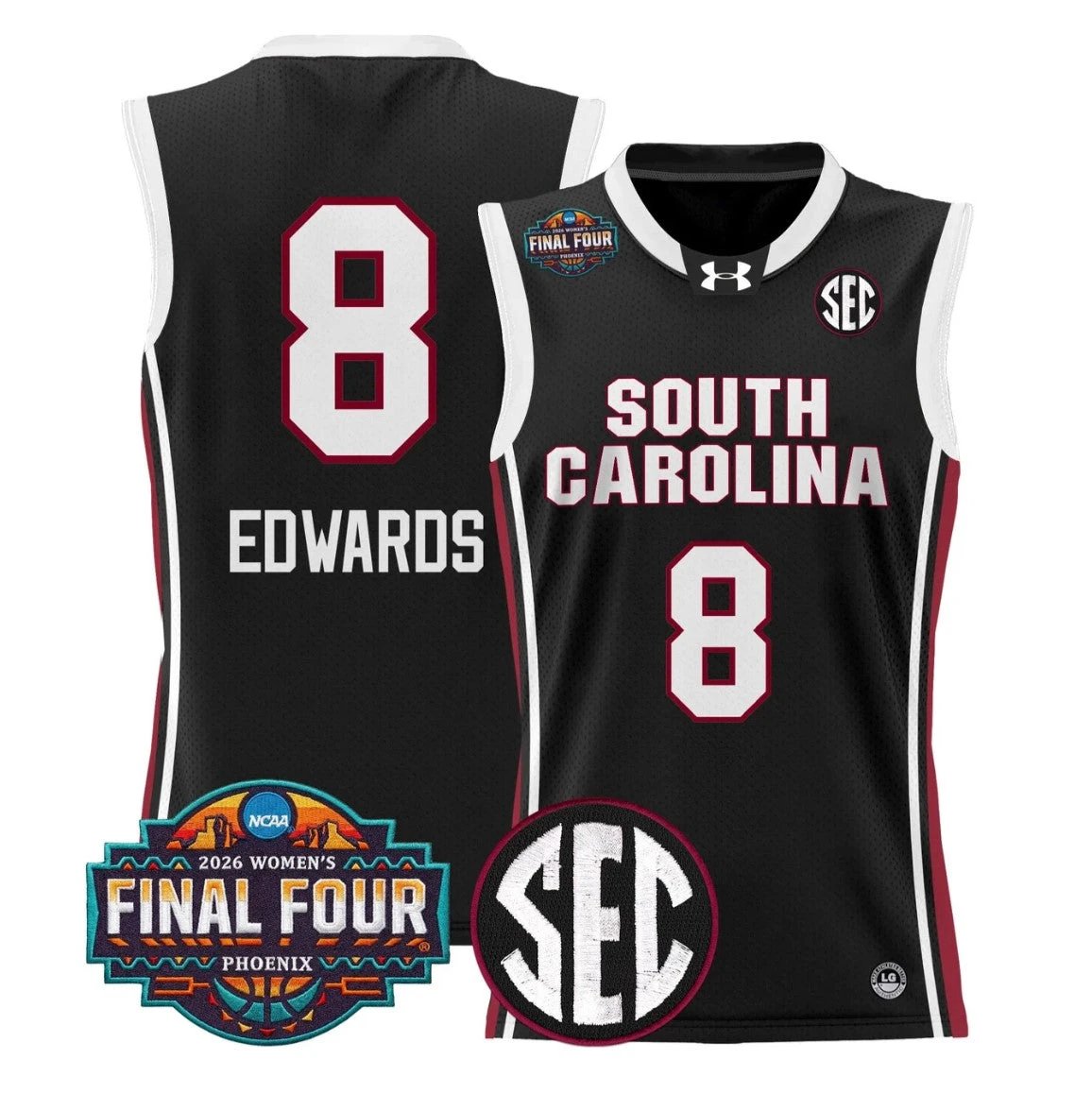 Joyce Edwards Jersey #8 South Carolina 2026 Final Four Stitched Black by My store basketball