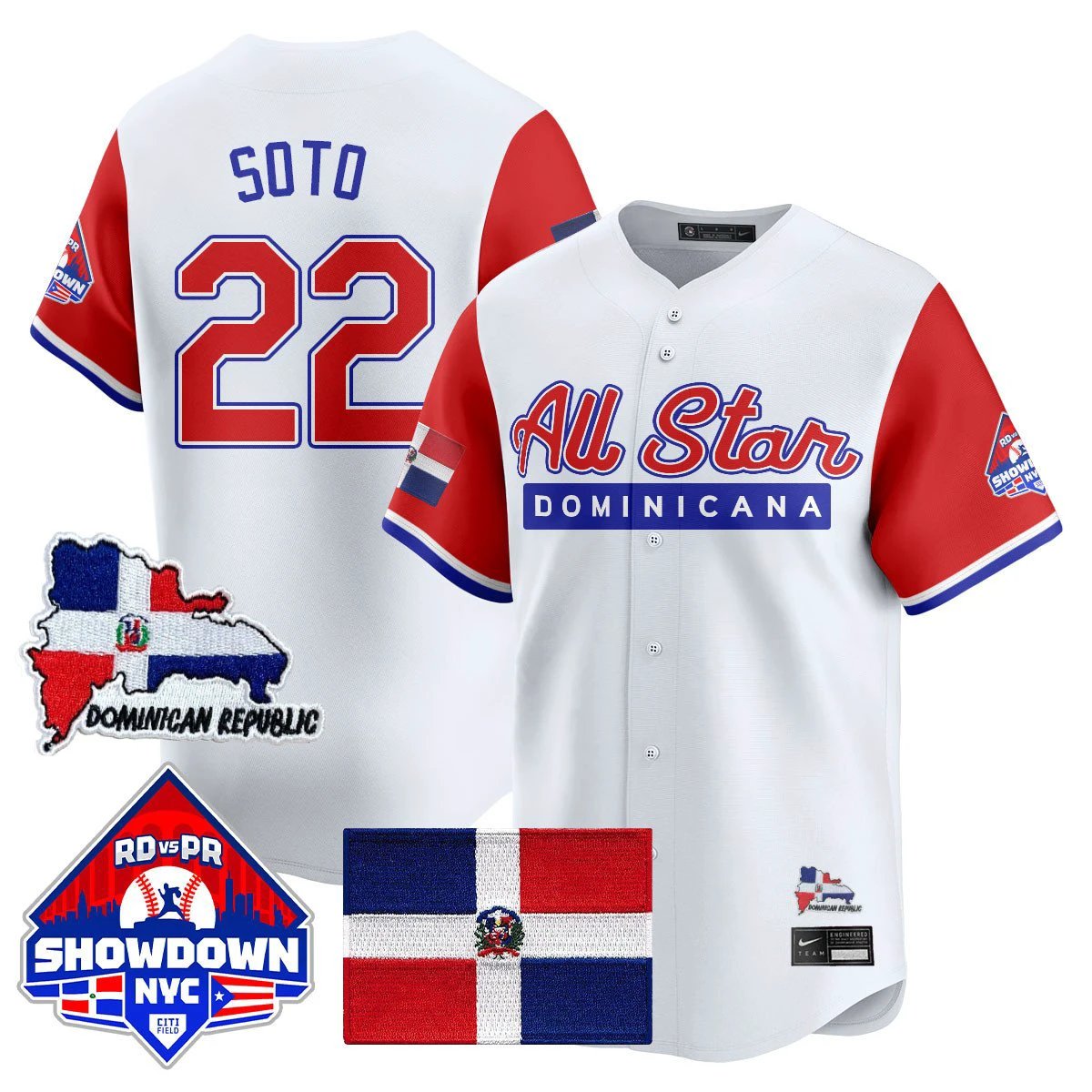 Juan Soto Jersey #22 Dominican Republic Baseball All-Star 2025 Red Sleeves by My Store