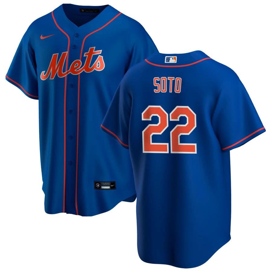 Juan Soto Jersey #22 New York Mets 2025 Baseball Player Blue by My Store