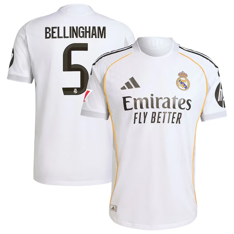 Jude Bellingham 5 Real Madrid 2025-26 Home Jersey – White by Soccer Jersey