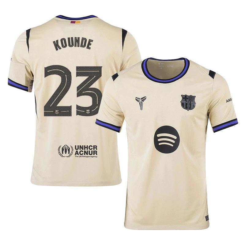 Jules Kounde #23 Barcelona 2025-26 Away Jersey – Cream by Soccer Jersey