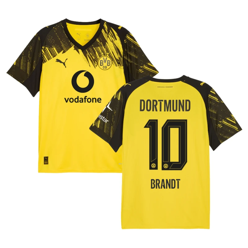 Julian Brandt #10 Borussia Dortmund 2025-26 Home Men Jersey – Yellow by Soccer Jersey