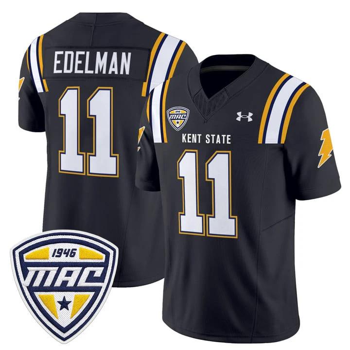 Julian Edelman Jersey #11 Kent State Golden Flashes 2025 Stitched Dark Navy by NCAA Football Jersey