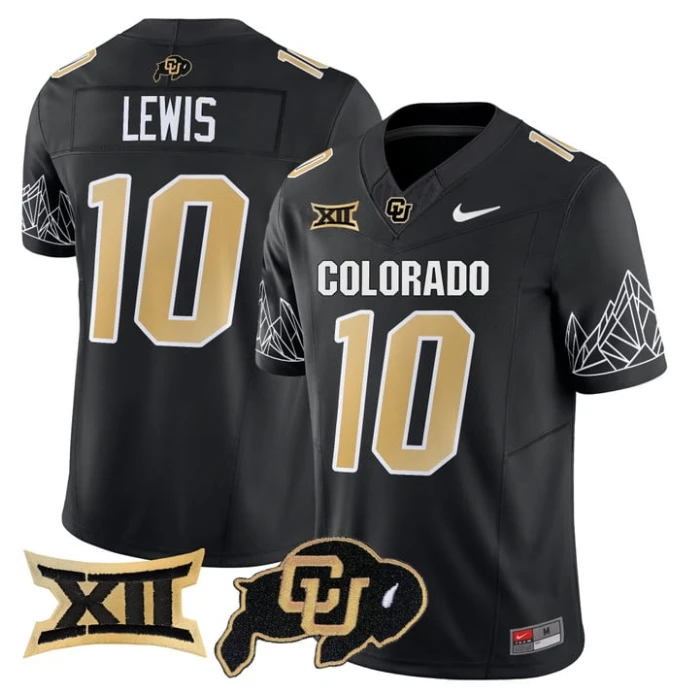 Julian Lewis Jersey #10 Colorado Buffaloes 2025 Limited V2 Stitched Black by NCAA Football Jersey