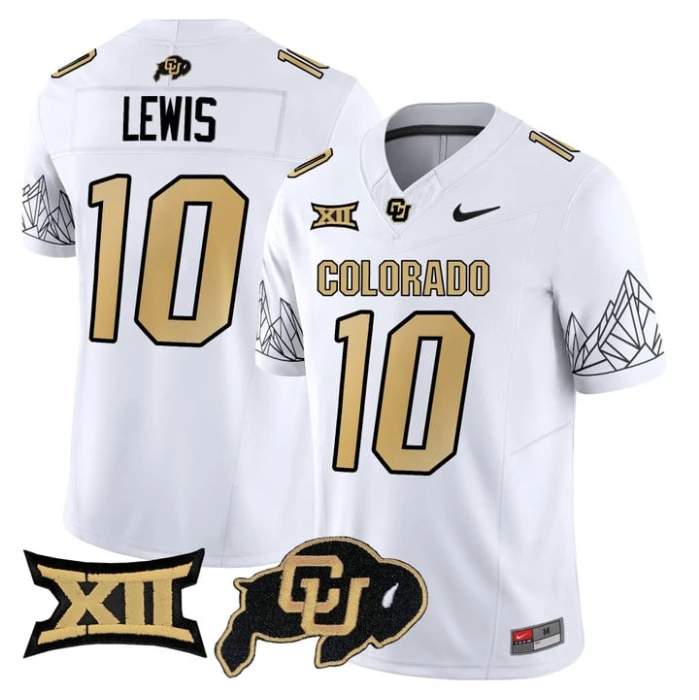 Julian Lewis Jersey #10 Colorado Buffaloes 2025 Limited V2 Stitched White by NCAA Football Jersey