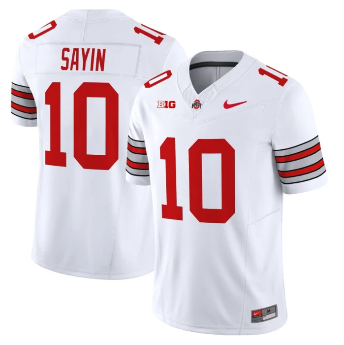 Julian Sayin Jersey #10 Ohio State Heritage Stripe 2025-26 Stitched White by My Store