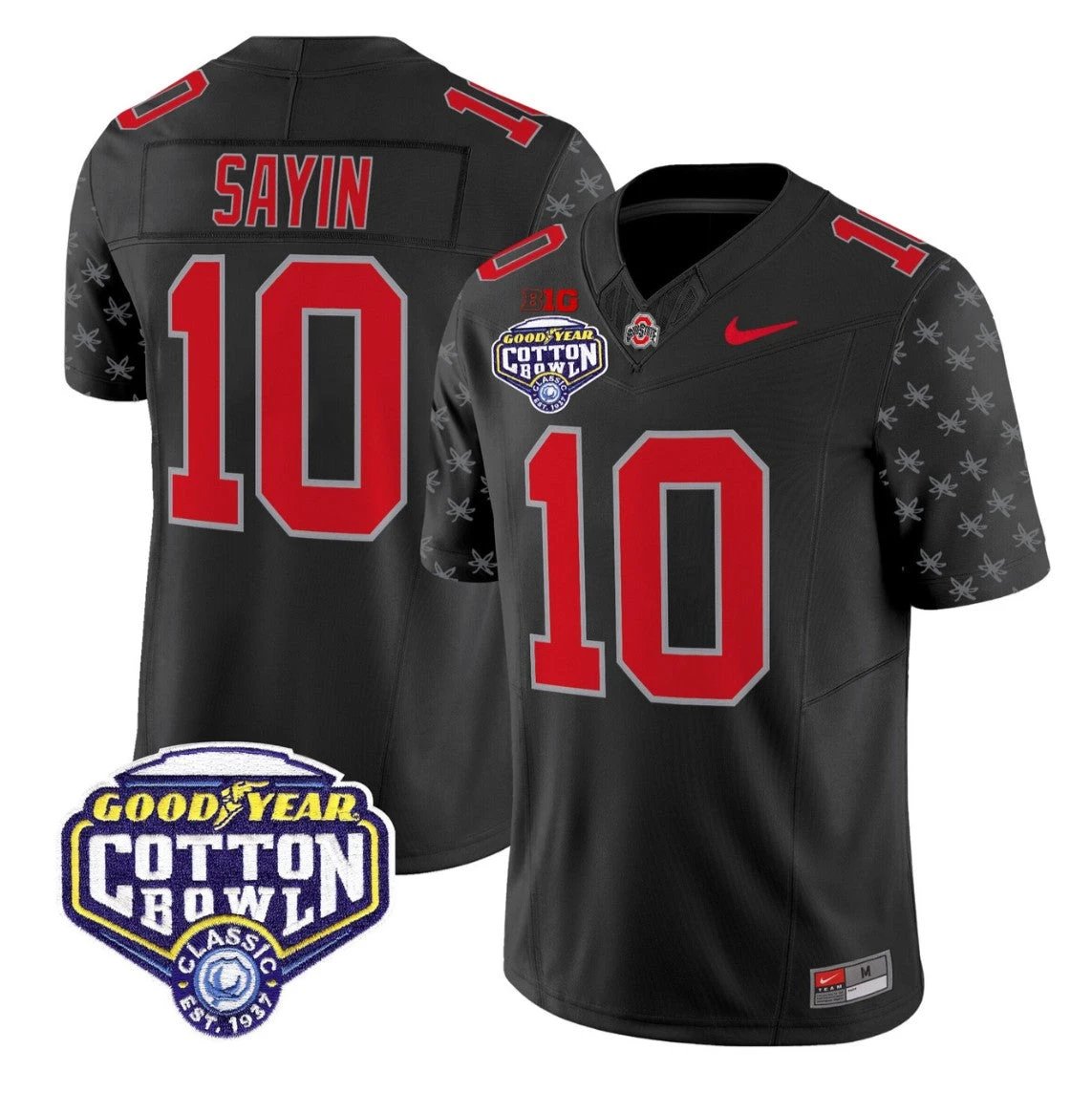 Julian Sayin Jersey #10 Ohio State 2025 Cotton Bowl Patch Stitched by My Store NCAA Football Jerseys