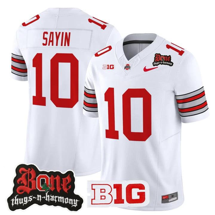 Julian Sayin Jersey #10 Ohio State Buckeyes Bone Thugs-N-Harmony Stitched by My Store NCAA Football Jerseys