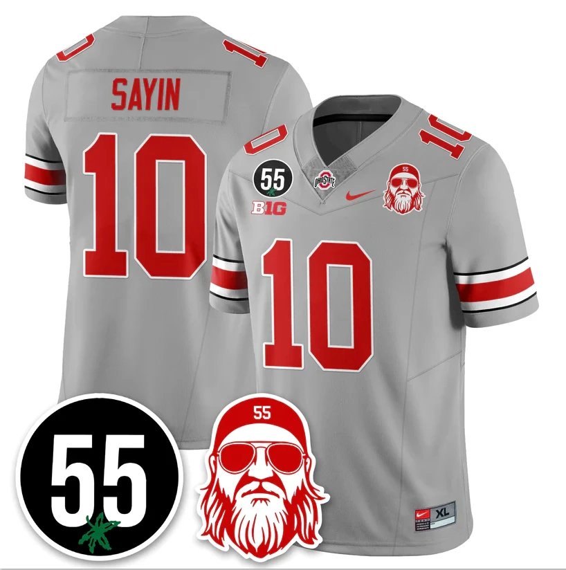 Julian Sayin Jersey #10 Ohio State Buckeyes Nick Mangold Patch Stitched by My Store NCAA Football Jerseys