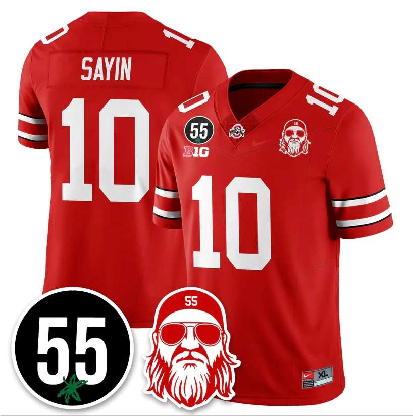 Julian Sayin Jersey #10 Ohio State Buckeyes Nick Mangold Patch Stitched by My Store NCAA Football Jerseys