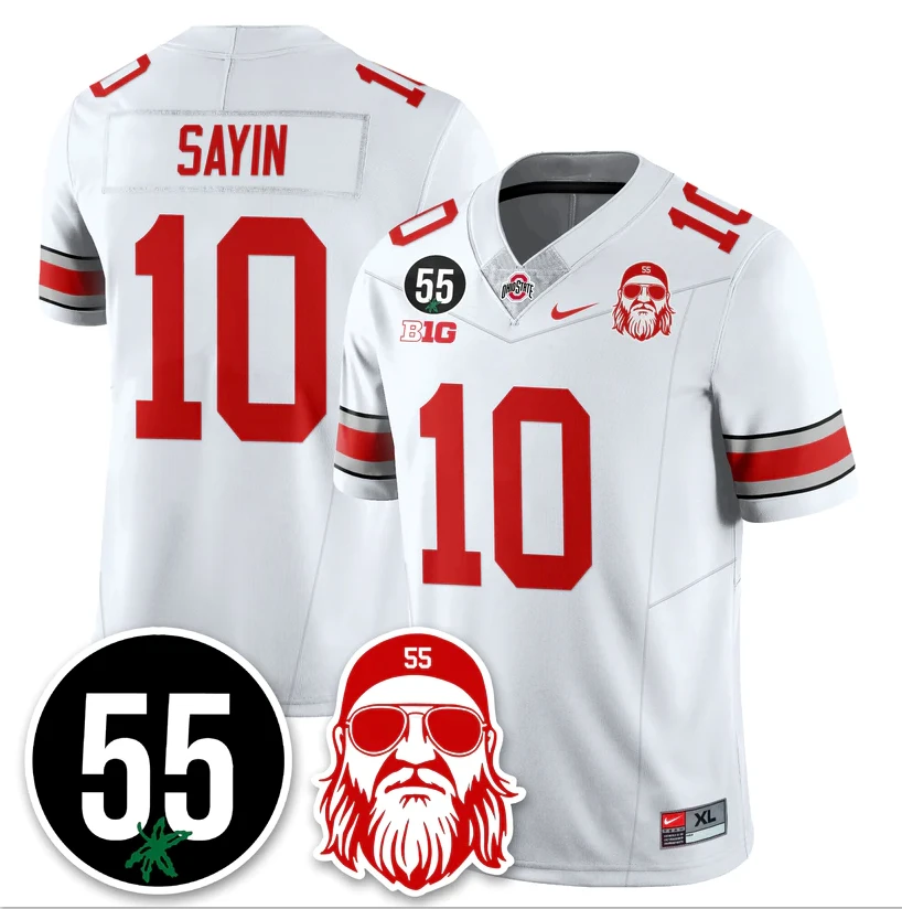 Julian Sayin Jersey #10 Ohio State Buckeyes Nick Mangold Patch Stitched by My Store NCAA Football Jerseys