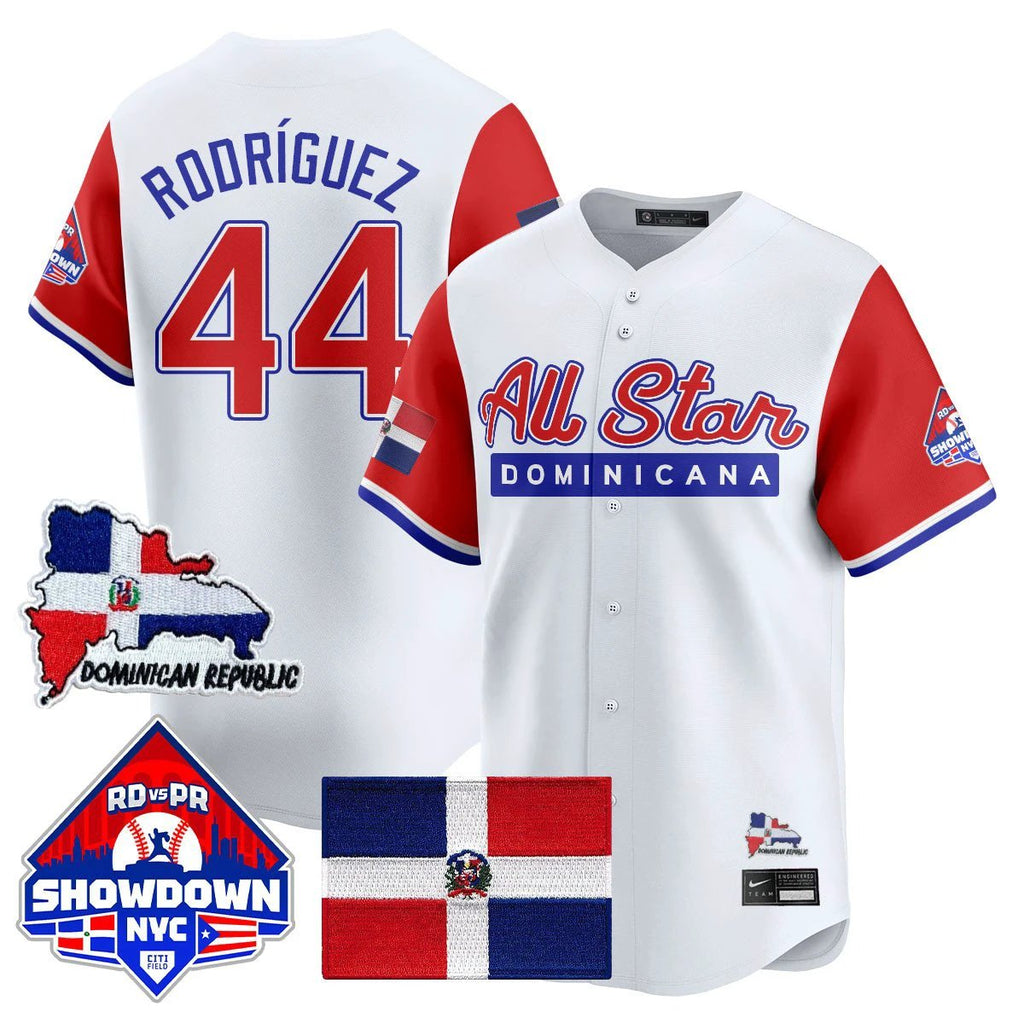Julio Rodríguez Jersey #44 Dominican Republic Baseball All-Star 2025 Red Sleeves by My Store