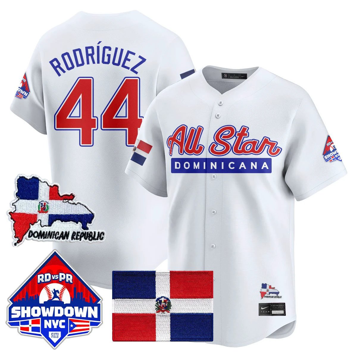 Julio Rodríguez Jersey #44 Dominican Republic Baseball All-Star 2025 White by My Store