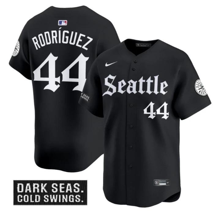 Julio Rodríguez Jersey #44 Seattle Mariners Deep Sea Gothic Edition Limited Stitched Black by My Store