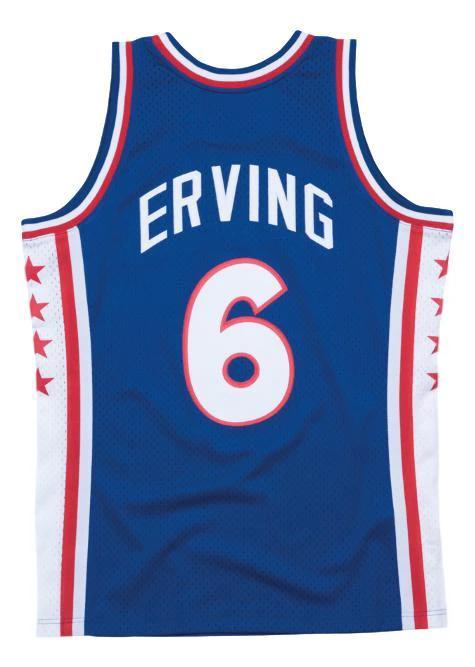 Julius Erving Dr J Jersey #6 Philadelphia Basketball Sewn Blue (Copy) (Copy) by My store basketball