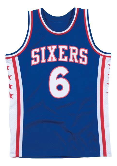 Julius Erving Dr J Jersey #6 Philadelphia Basketball Sewn Blue (Copy) (Copy) by My store basketball