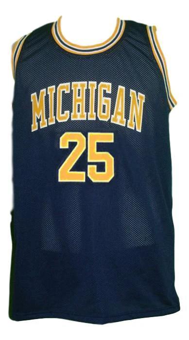 Jun Howard Jersey #25 Michigan College Basketball Sewn Navy Blue by My store basketball