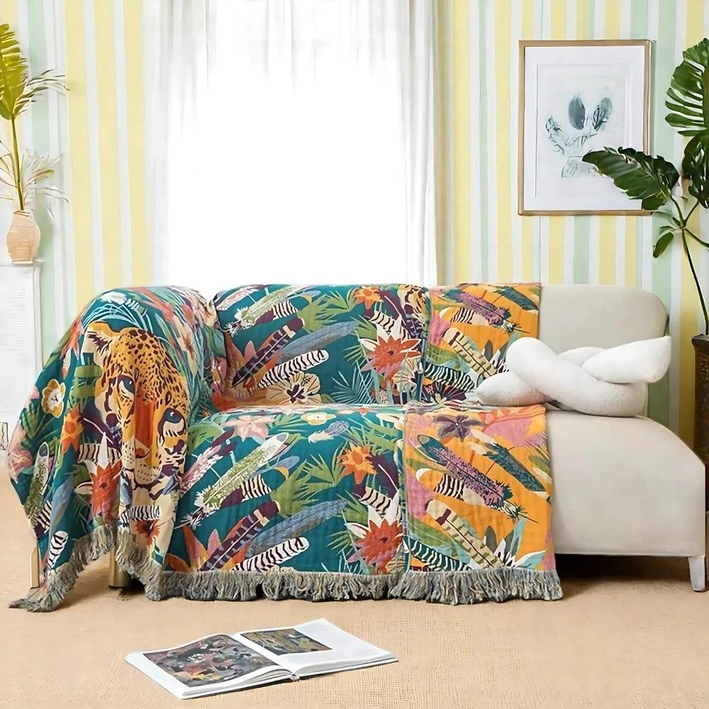 Jungle Adventure Kids Cotton Blanket by Casa & Beyond