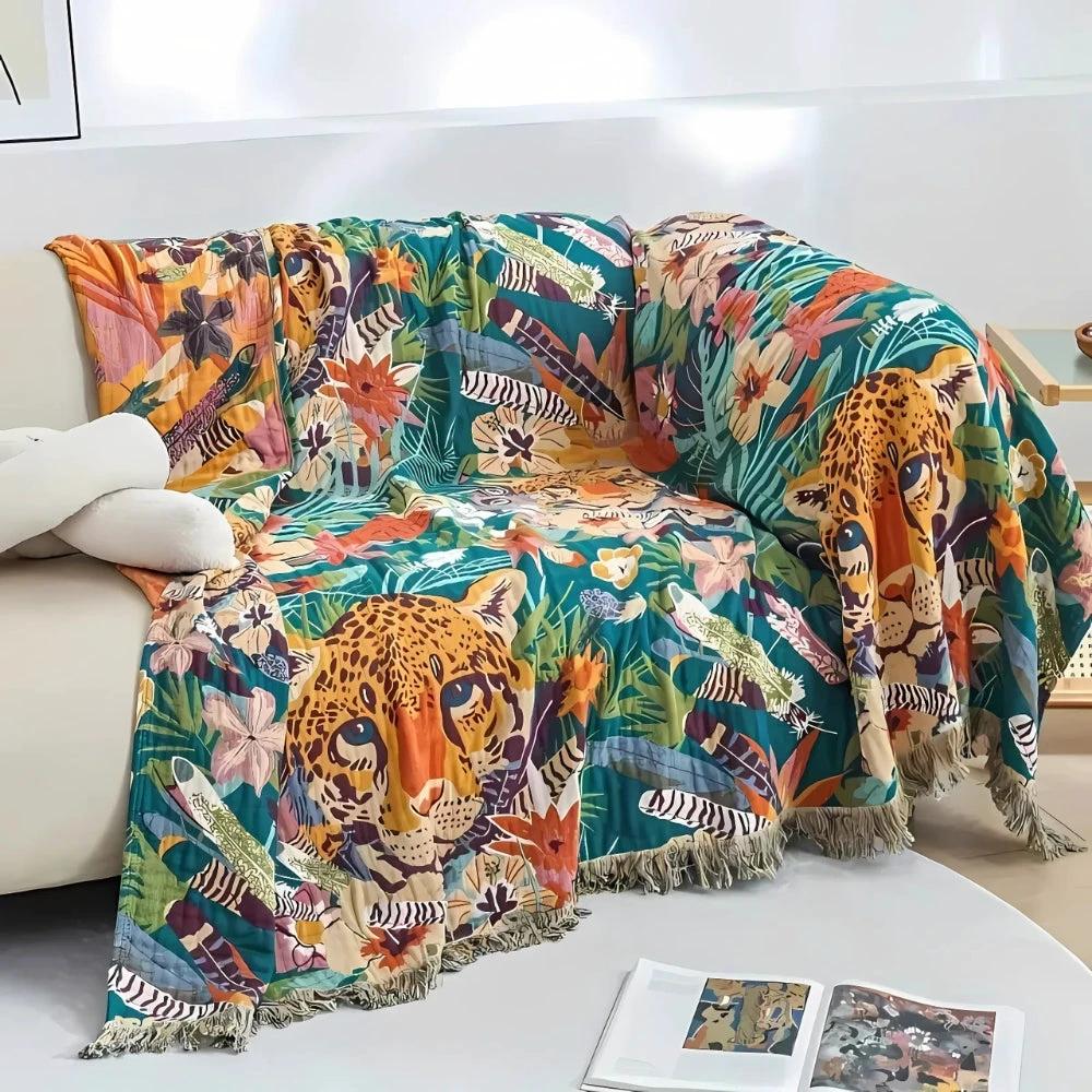 Jungle Adventure Kids Cotton Blanket by Casa & Beyond