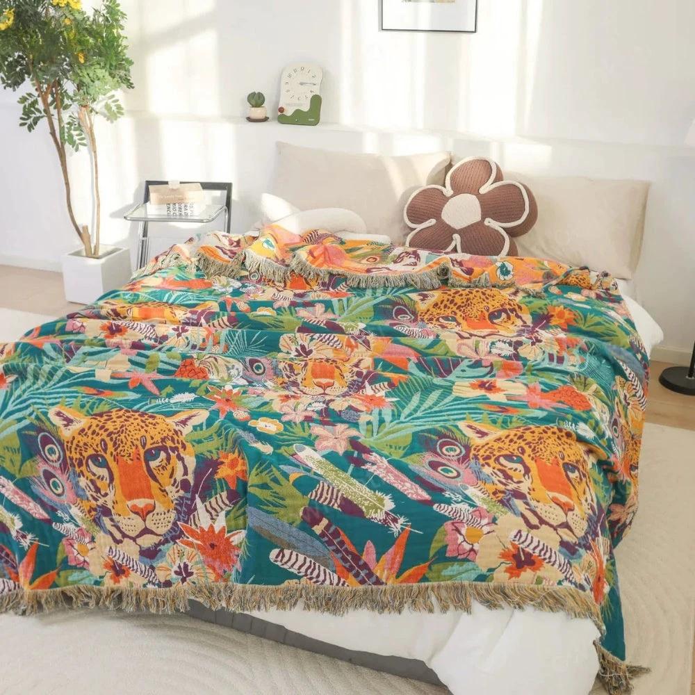 Jungle Adventure Kids Cotton Blanket by Casa & Beyond