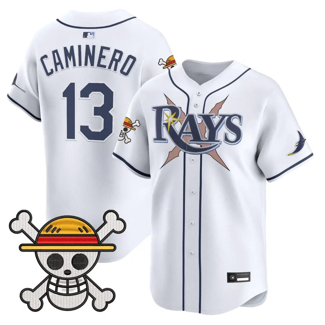 Junior Caminero Jersey #13 Tampa Bay Rays One Piece Premier Stitched by My Store