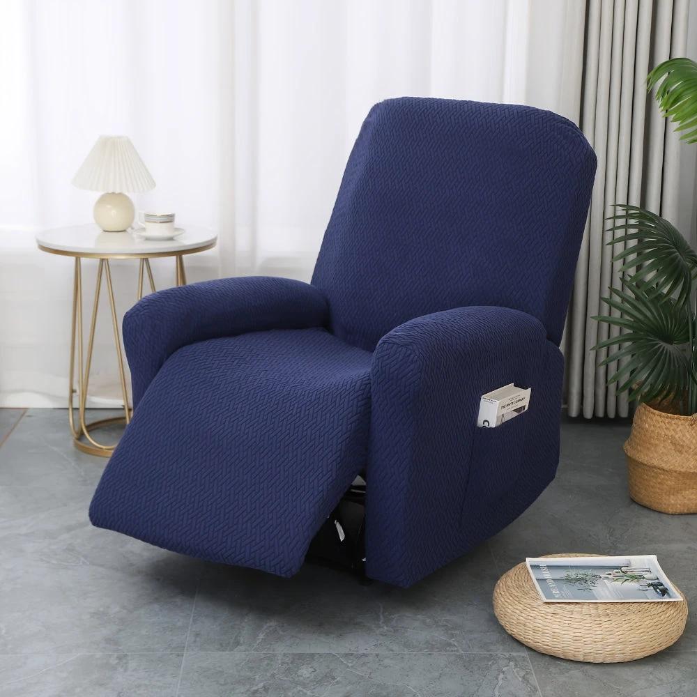 Juno Fitted Recliner Chair Cover Soft Pocket by Casa & Beyond