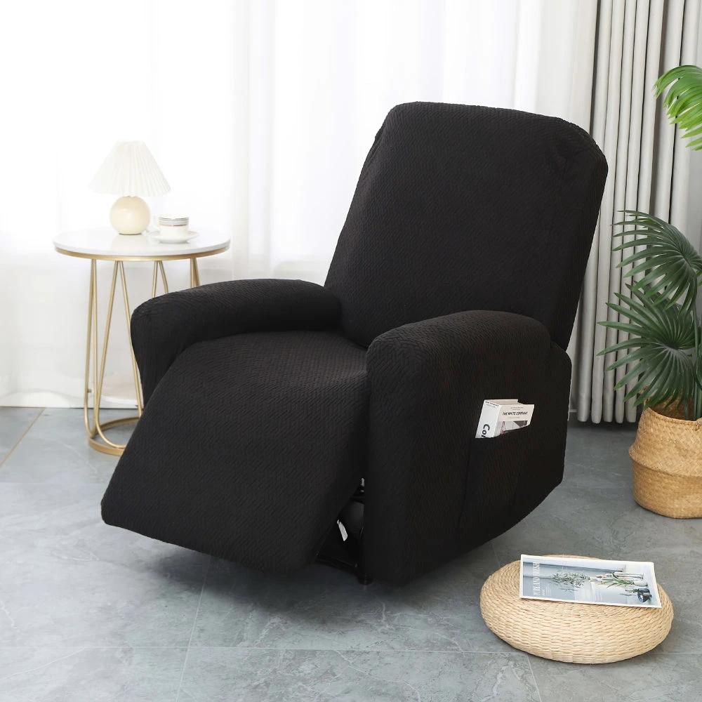 Juno Fitted Recliner Chair Cover Soft Pocket by Casa & Beyond