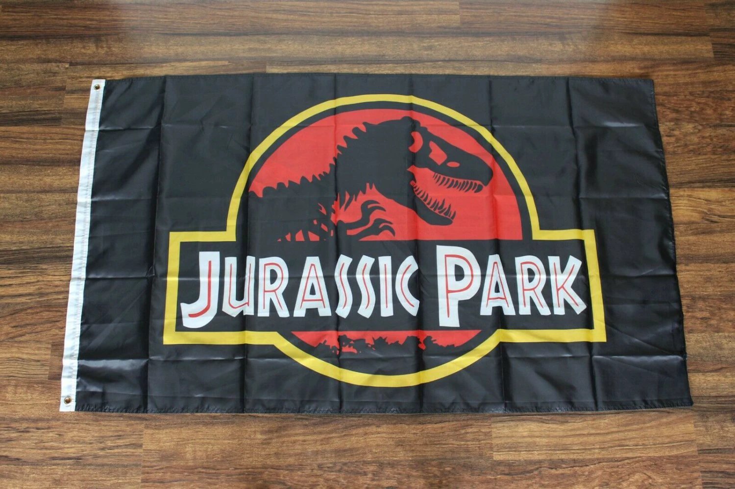 Jurassic Park Banner Flag 3x5ft Movie Film Dinosaur Logo Man Cave by flagsjustdoit