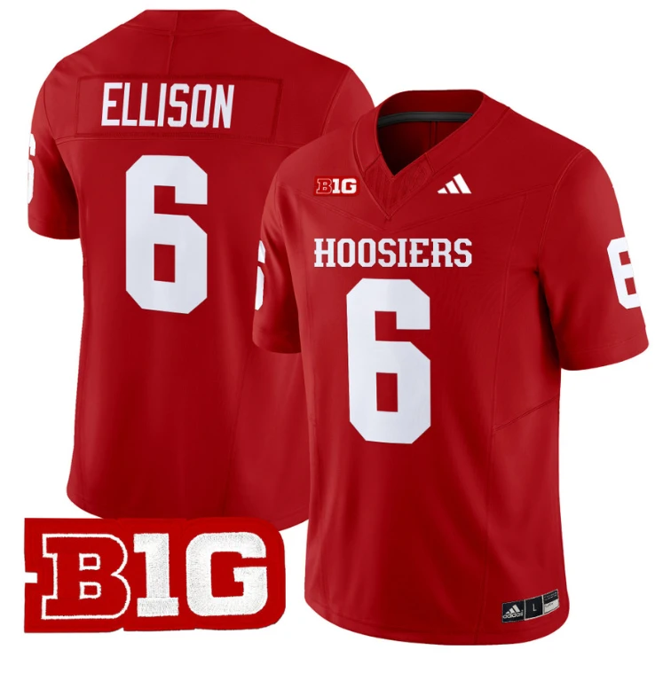 Justice Ellison Jersey #6 Indiana Hoosiers Vapor Limited Football Crimson by My Store