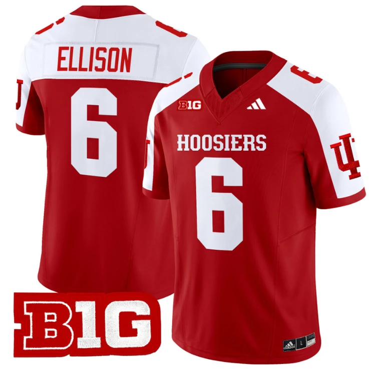 Justice Ellison Jersey #6 Indiana Hoosiers Vapor Limited Football Crimson Alternate by My Store