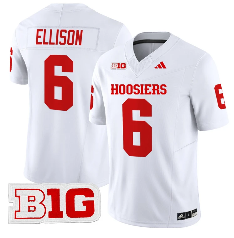 Justice Ellison Jersey #6 Indiana Hoosiers Vapor Limited Football White by My Store