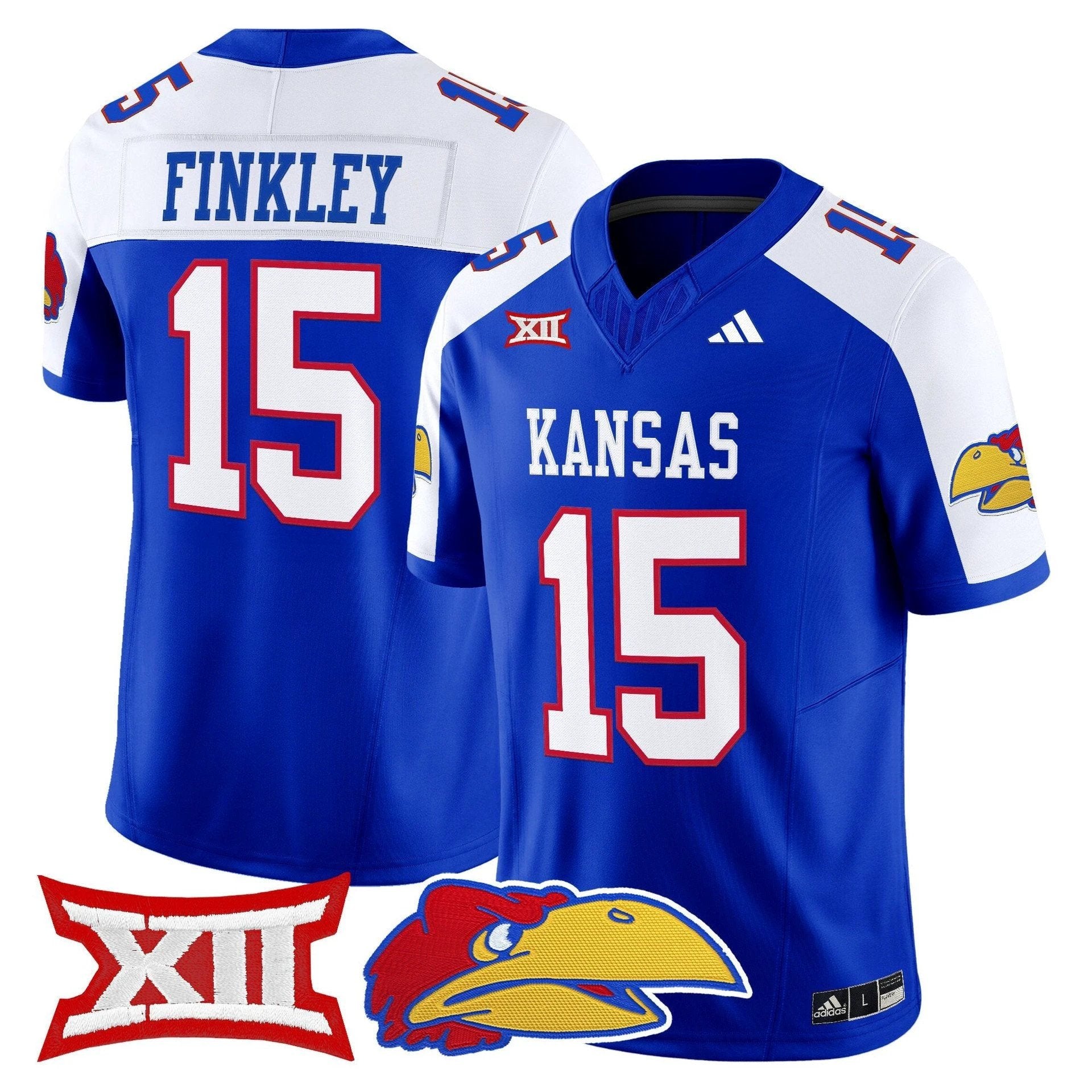 Justice Finkley Jersey #15 Kansas Jayhawks 2025 Vapor Limited Stitched Royal ALter by My Store NCAA Football Jerseys