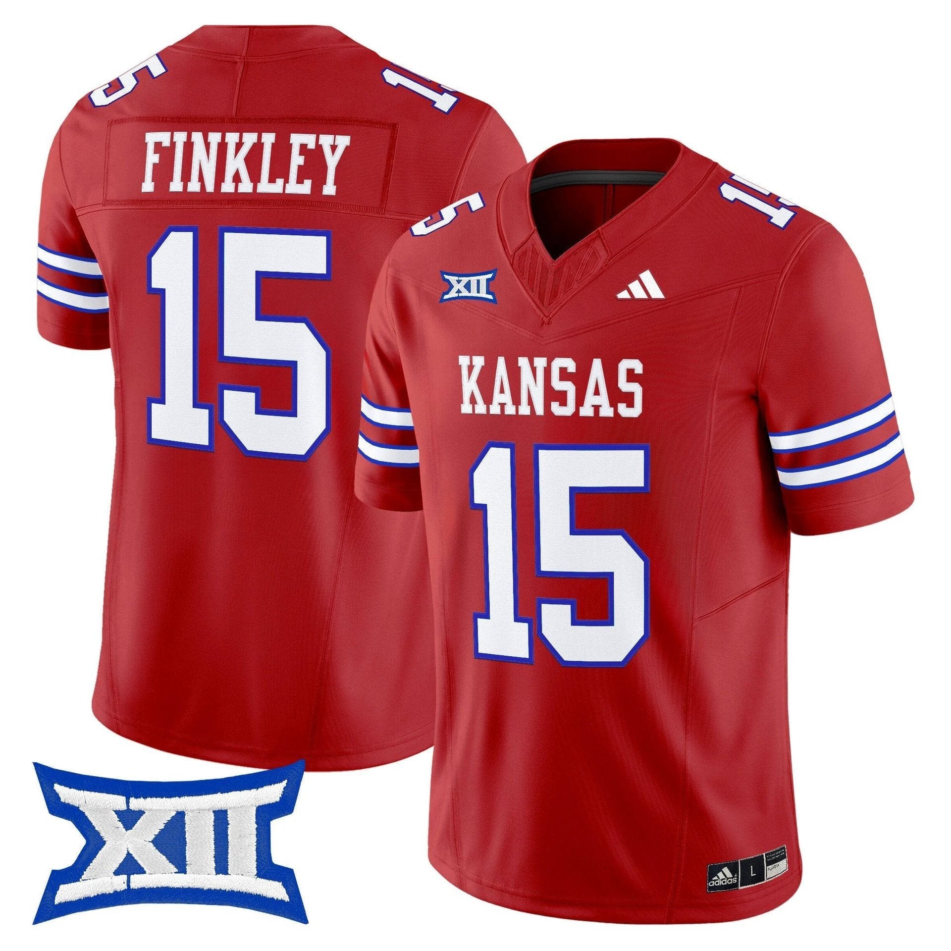 Justice Finkley Jersey #15 Kansas Jayhawks 2025 Vapor Limited Stitched Red by My Store NCAA Football Jerseys