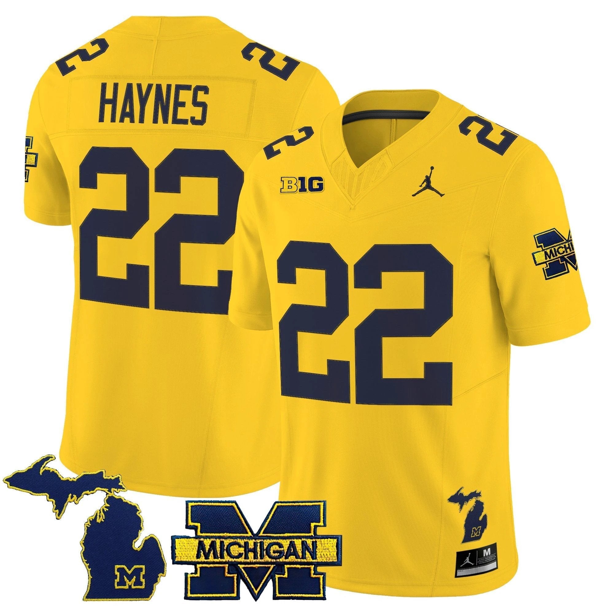 Justice Haynes Jersey #22 Michigan Wolverines 2025 Stitched Maize by NCAA Football Jersey