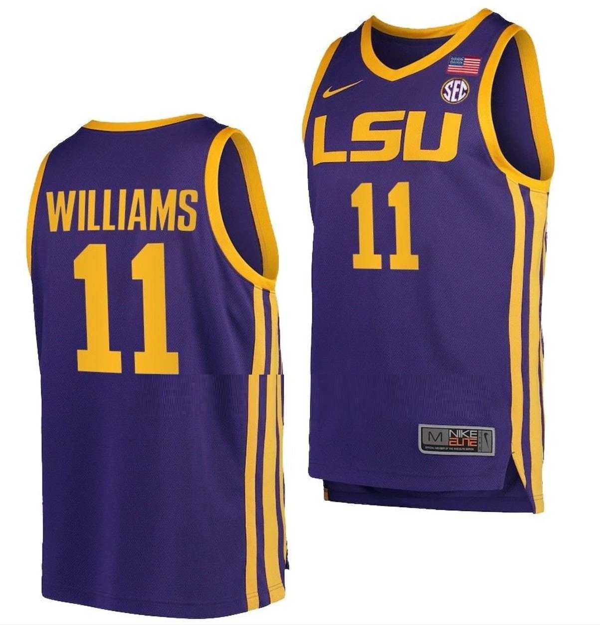 Justice Williams Jersey LSU Tigers College Basketball Purple #11 by My store basketball