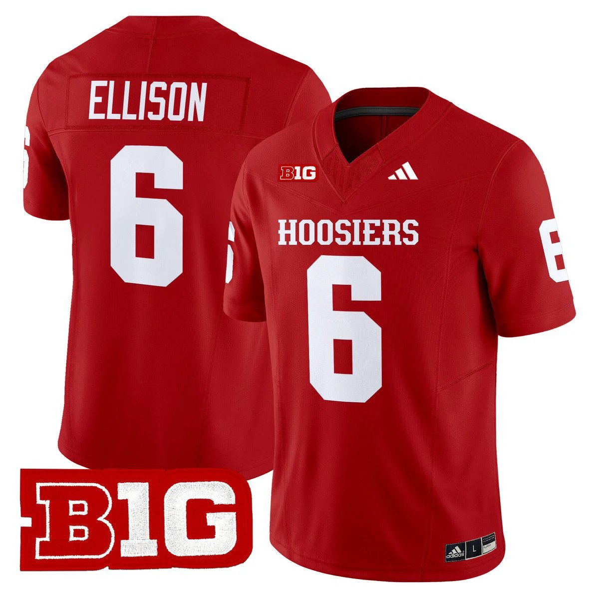 Justice Ellison Jersey #6 Indiana Hoosiers 2025 Limited Stitched by My Store NCAA Football Jerseys
