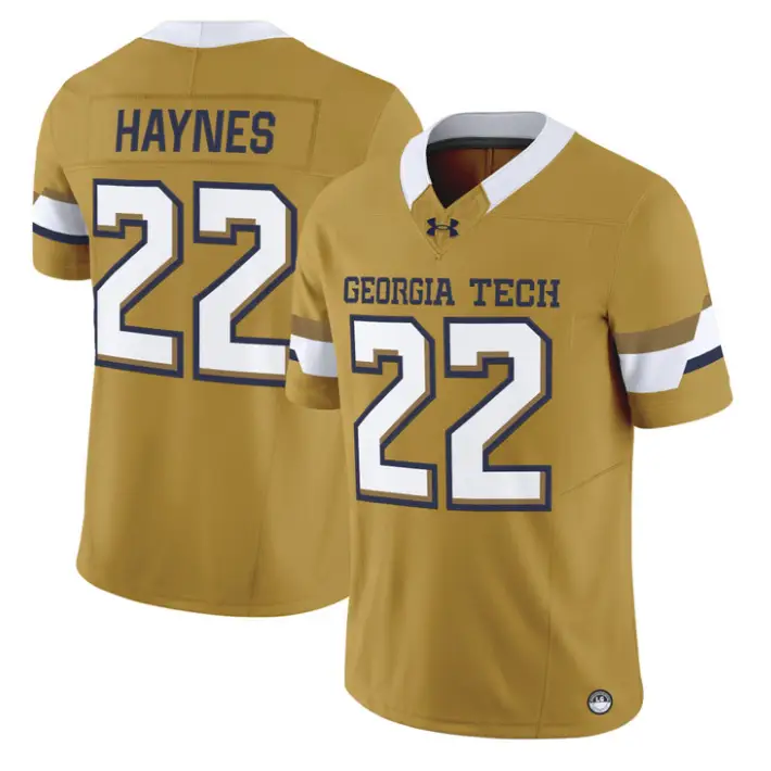Justice Haynes Jersey #22 Georgia Tech Yellow Jackets 2026 Limited Stitched by My Store NCAA Football Jerseys