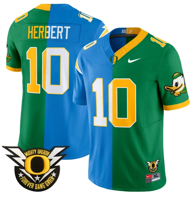 Justin Herbert Jersey #10 Oregon Ducks Split Vapor Limited Football Stitched by NCAA Football Jersey