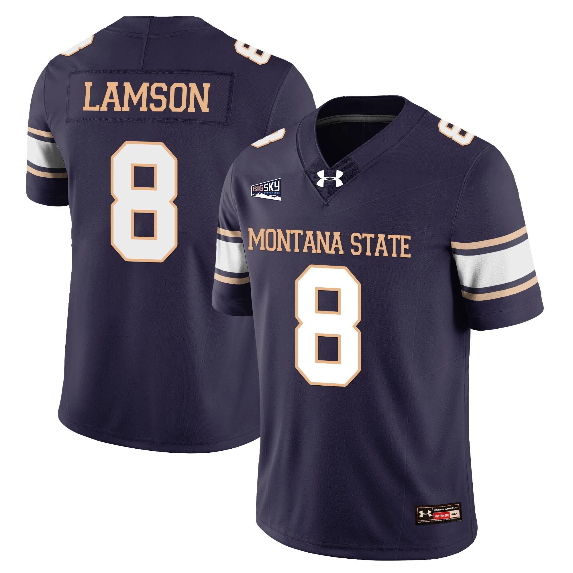Justin Lamson Jersey #8 Montana State Bobcat Football 2025 Stitched Navy by My Store