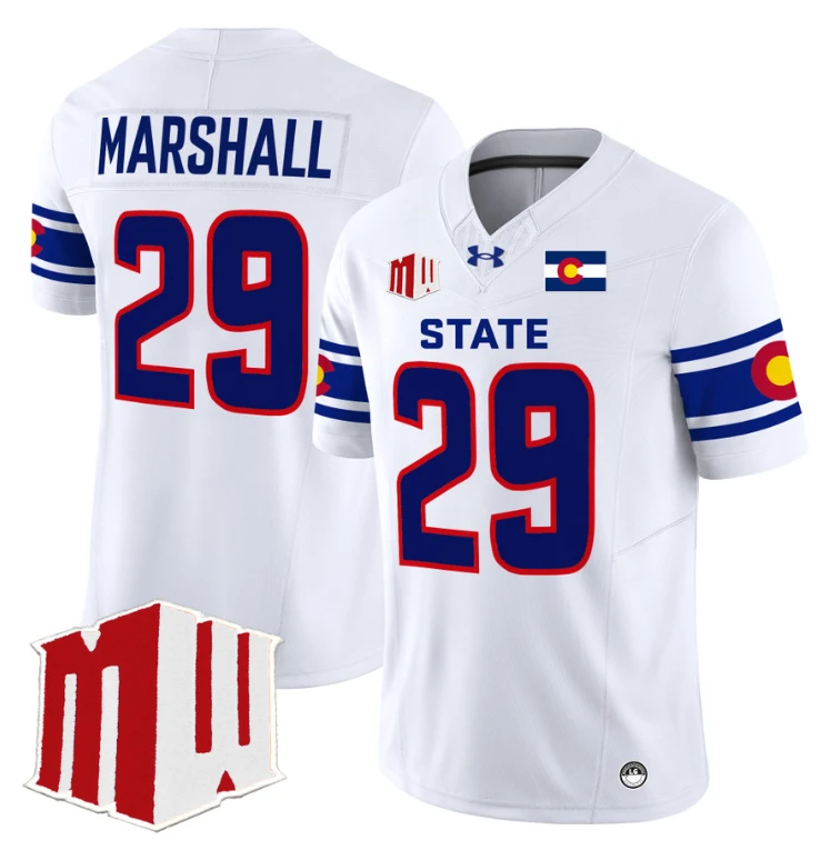 Justin Marshall Jersey #29 Colorado State Rams 2024 Stitched State Pride by NCAA Football Jersey