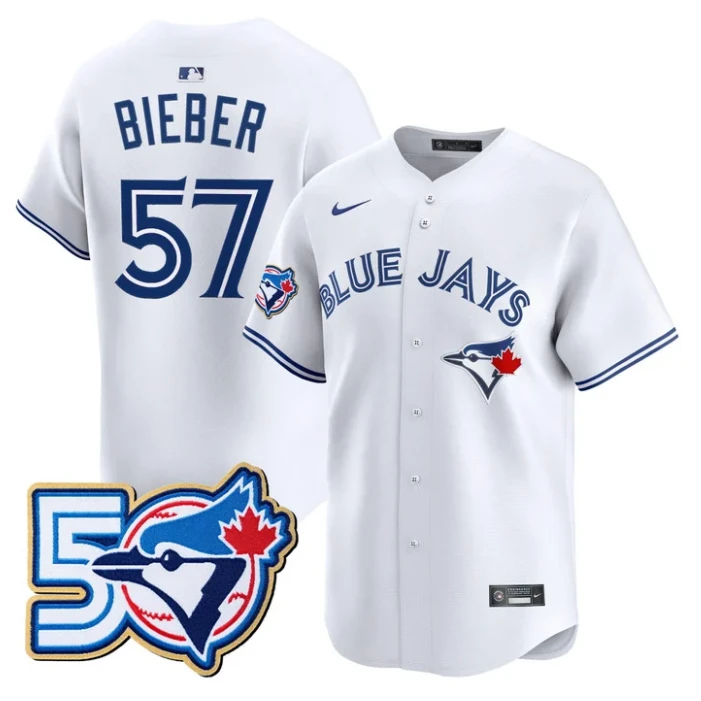 Justin Bieber Jersey #57 Toronto Blue Jays 50 Seasons Patch Stitched by My Store
