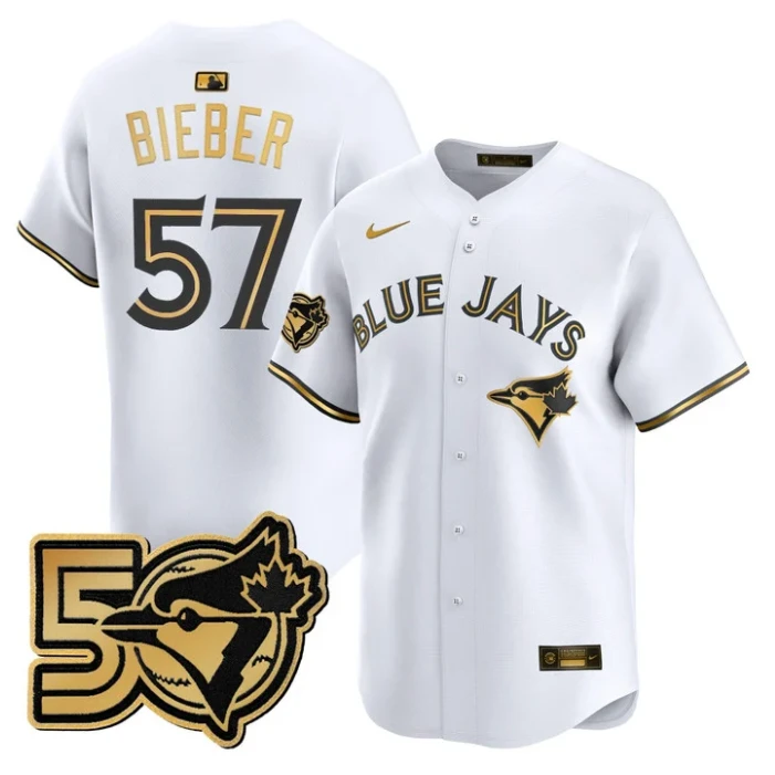 Justin Bieber Jersey #57 Toronto Blue Jays 50 Seasons Patch Stitched by My Store