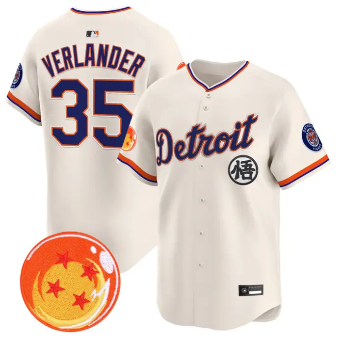 Justin Verlander Jersey #35 Detroit Tigers Dragon Ball Premier Stitched by My Store