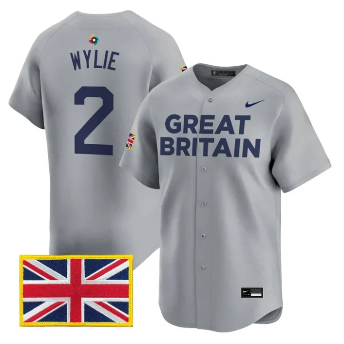 Justin Wylie Jersey #2 Team Great Britain 2026 World Baseball Stitched by My Store