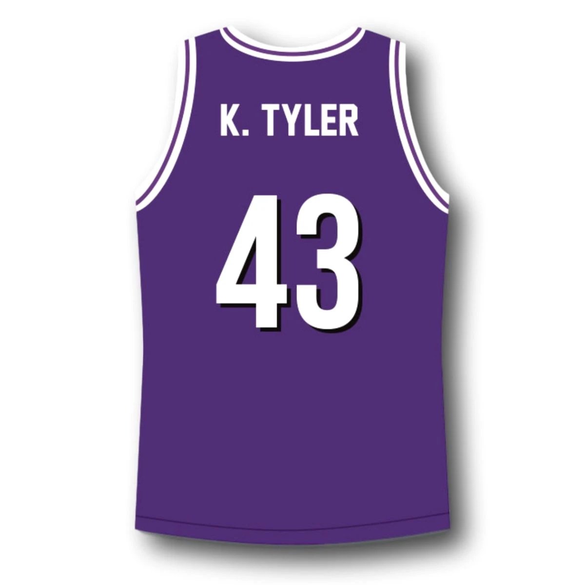 K. Tyler Jersey #43 Huskies The 6th Basketball Purple by My store basketball