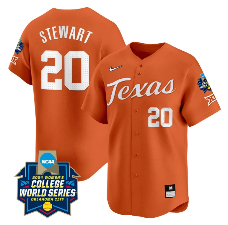 Katie Stewart Jersey #20 Texas AM Aggies 2024 College World Series Patch Vapor Premier Limited NCAA Baseball Stitched Orange by My Store