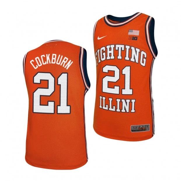 Kofi Cockburn Jersey #21 Illinois Fighting Illini College Basketball Replica Jerseys - Orange by My store basketball