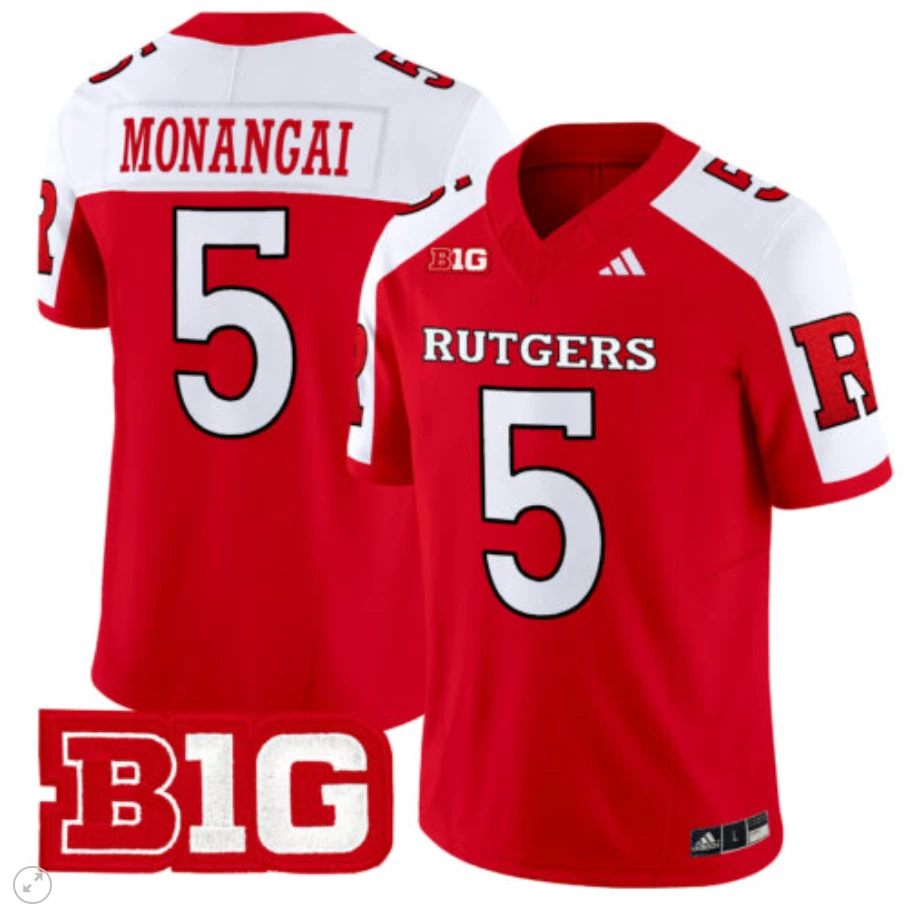 Kyle Monangai Jersey #5 Rutgers Scarlet Knights Vapor Limited Football Red Alternate by My Store