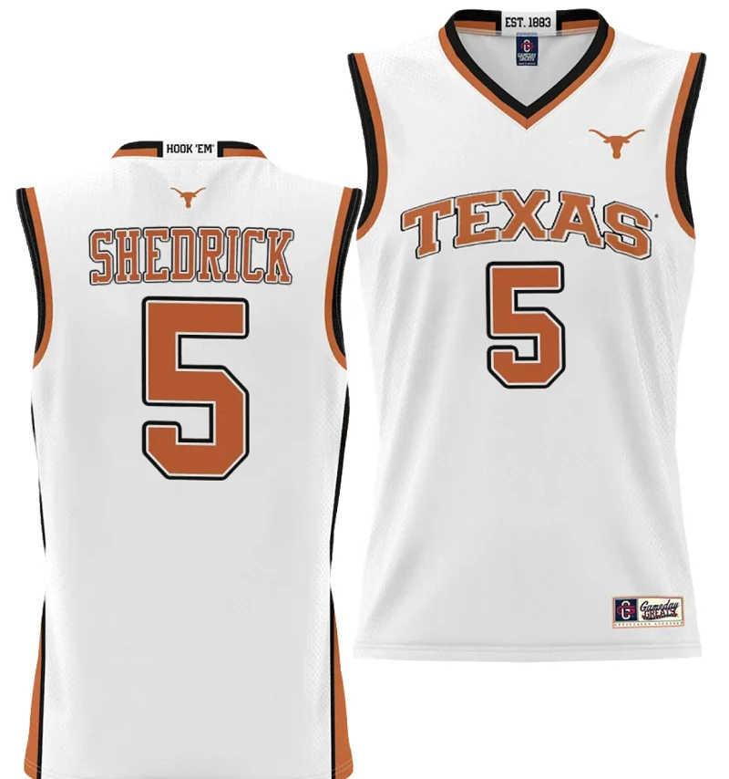 Kadin Shedrick Jersey #5 Texas Longhorns NIL College Basketball Lightweight White by My store basketball
